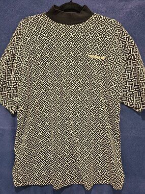 Adidas Women's M AOP Tee Black White Graphic Print Short Sleeve Logo Shirt